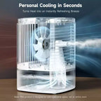 Ventilador portátil de aire frío HiCOZY con rociador, mini aire acondicionado, enfriador de aire, humidificador para escritorio