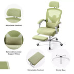 JIONJOY Silla Gaming Ergonómica de Malla con Reposapiés - Reclinable 90-135, Soporte Lumbar y Reposacabezas Ajustables