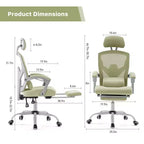 JIONJOY Silla Gaming Ergonómica de Malla con Reposapiés - Reclinable 90-135, Soporte Lumbar y Reposacabezas Ajustables