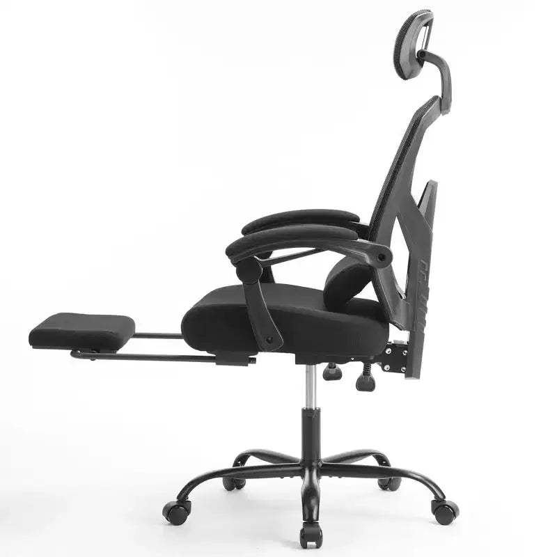 JIONJOY Silla Gaming Ergonómica de Malla con Reposapiés - Reclinable 90-135, Soporte Lumbar y Reposacabezas Ajustables