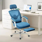 JIONJOY Silla Gaming Ergonómica de Malla con Reposapiés - Reclinable 90-135, Soporte Lumbar y Reposacabezas Ajustables