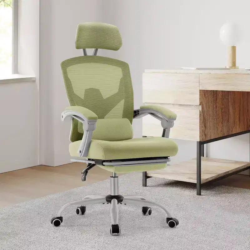 JIONJOY Silla Gaming Ergonómica de Malla con Reposapiés - Reclinable 90-135, Soporte Lumbar y Reposacabezas Ajustables