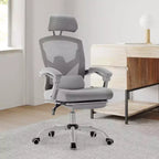 JIONJOY Silla Gaming Ergonómica de Malla con Reposapiés - Reclinable 90-135, Soporte Lumbar y Reposacabezas Ajustables