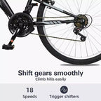 Bicicleta de montaña hykolity de 26 y 27.5 pulgadas, bicicleta de MTB de 18 velocidades con suspensión completa, sillín ajustable para ciclismo al aire libre para hombres y mujeres