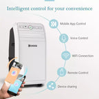 Aire Acondicionado Portátil Inteligente Ukoke USPC01W WiFi, 12,000 BTU, Control por App y Remoto, 4 en 1 Frío/Calor/Deshumidificador/Ventilador, para Habitaciones de hasta 37 m², Blanco