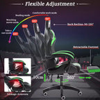 Sillón de oficina ergonómico Hoffree Comfort Massage Racing Gaming con reposapiés e iluminación RGB