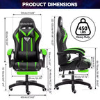 Sillón de oficina ergonómico Hoffree Comfort Massage Racing Gaming con reposapiés e iluminación RGB