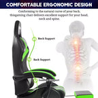 Sillón de oficina ergonómico Hoffree Comfort Massage Racing Gaming con reposapiés e iluminación RGB
