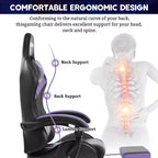 Sillón de oficina ergonómico Hoffree Comfort Massage Racing Gaming con reposapiés e iluminación RGB
