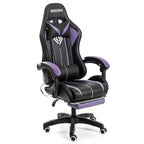 Sillón de oficina ergonómico Hoffree Comfort Massage Racing Gaming con reposapiés e iluminación RGB