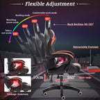 Sillón de oficina ergonómico Hoffree Comfort Massage Racing Gaming con reposapiés e iluminación RGB