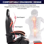 Sillón de oficina ergonómico Hoffree Comfort Massage Racing Gaming con reposapiés e iluminación RGB