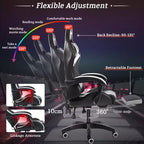 Sillón de oficina ergonómico Hoffree Comfort Massage Racing Gaming con reposapiés e iluminación RGB
