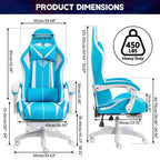 Sillón de oficina ergonómico Hoffree Comfort Massage Racing Gaming con reposapiés e iluminación RGB