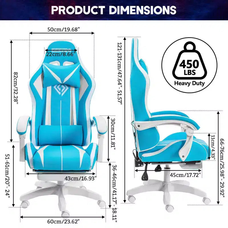 Sillón de oficina ergonómico Hoffree Comfort Massage Racing Gaming con reposapiés e iluminación RGB
