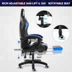 Sillón de oficina ergonómico Hoffree Comfort Massage Racing Gaming con reposapiés e iluminación RGB