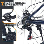 Bicicleta de montaña de 27,5 pulgadas, cuadro de aleación de aluminio, 21 velocidades, para ciudad, montaña, con frenos de disco dobles y horquilla de suspensión para mujeres y hombres