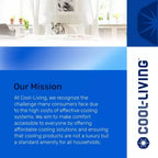 Acondicionador de aire de ventana Cool-Living de 10.000 BTU con kit de instalación y control remoto, enfría habitaciones de hasta 41,8 metros cuadrados, blanco