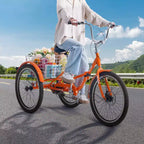 VEVOR Triciclo Plegable para Adultos, Triciclos Plegables para Adultos de 20 Pulgadas, Bicicleta Crucero de 3 Ruedas de Aleación de Aluminio Ligera con Cesta Trasera Grande