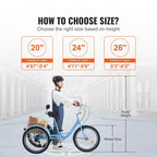 VEVOR Triciclos para adultos, bicicleta de 7 velocidades, triciclos para adultos, bicicletas de tres ruedas de 20 pulgadas, bicicleta de crucero de acero al carbono con cesta y asiento ajustable