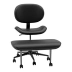 Silla de oficina Pinmoco sin brazos, con patas cruzadas, asiento extra ancho, diseño giratorio 360°, silla de escritorio ergonómica para oficina en casa, juegos y meditación