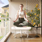 Silla de oficina Pinmoco sin brazos, con patas cruzadas, asiento extra ancho, diseño giratorio 360°, silla de escritorio ergonómica para oficina en casa, juegos y meditación