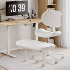 Silla de oficina Pinmoco sin brazos, con patas cruzadas, asiento extra ancho, diseño giratorio 360°, silla de escritorio ergonómica para oficina en casa, juegos y meditación