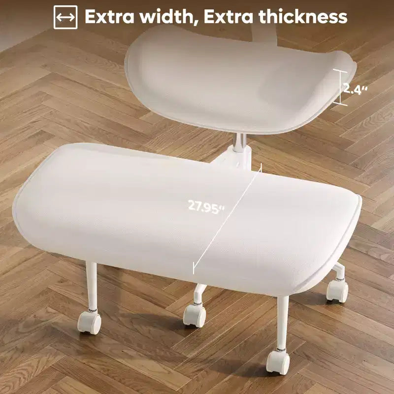 Silla de oficina Pinmoco sin brazos, con patas cruzadas, asiento extra ancho, diseño giratorio 360°, silla de escritorio ergonómica para oficina en casa, juegos y meditación