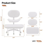 Silla de oficina Pinmoco sin brazos, con patas cruzadas, asiento extra ancho, diseño giratorio 360°, silla de escritorio ergonómica para oficina en casa, juegos y meditación