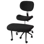 Silla de oficina Pinmoco sin brazos, con patas cruzadas, asiento extra ancho, diseño giratorio 360°, silla de escritorio ergonómica para oficina en casa, juegos y meditación