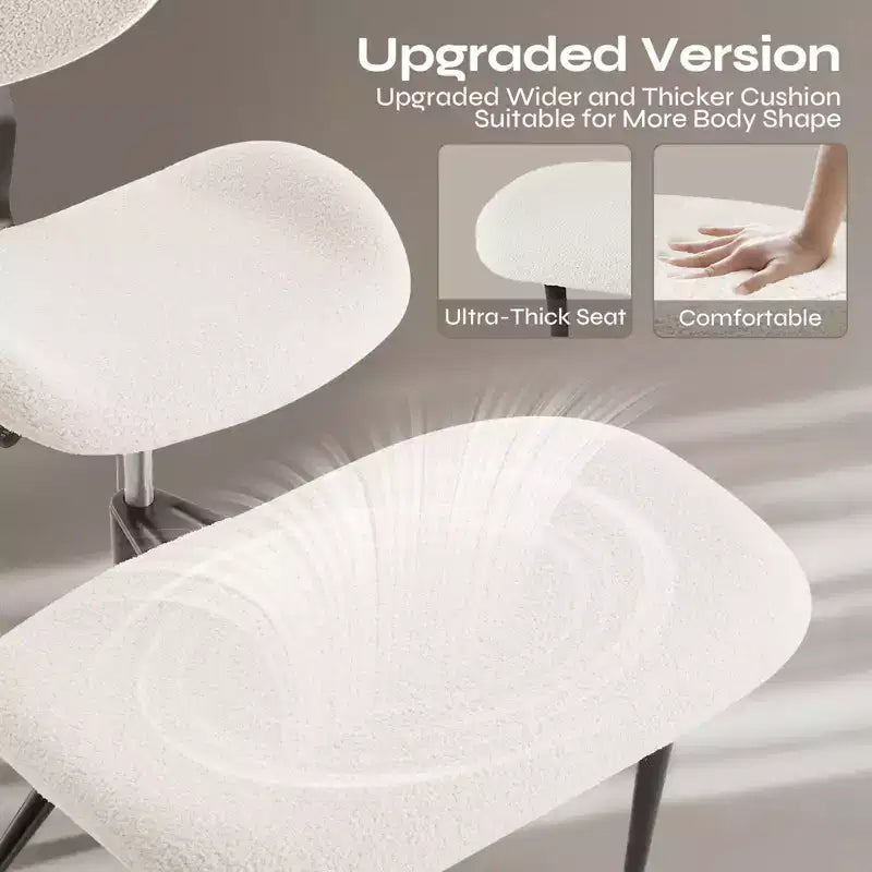 Silla de oficina Pinmoco sin brazos, con patas cruzadas, asiento extra ancho, diseño giratorio 360°, silla de escritorio ergonómica para oficina en casa, juegos y meditación