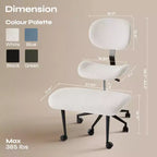 Silla de oficina Pinmoco sin brazos, con patas cruzadas, asiento extra ancho, diseño giratorio 360°, silla de escritorio ergonómica para oficina en casa, juegos y meditación