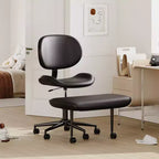 Silla de oficina Pinmoco sin brazos, con patas cruzadas, asiento extra ancho, diseño giratorio 360°, silla de escritorio ergonómica para oficina en casa, juegos y meditación