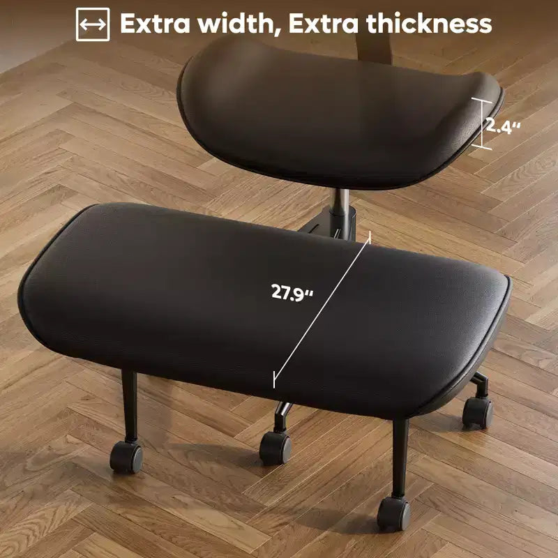 Silla de oficina Pinmoco sin brazos, con patas cruzadas, asiento extra ancho, diseño giratorio 360°, silla de escritorio ergonómica para oficina en casa, juegos y meditación