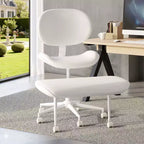 Silla de oficina Pinmoco sin brazos, con patas cruzadas, asiento extra ancho, diseño giratorio 360°, silla de escritorio ergonómica para oficina en casa, juegos y meditación