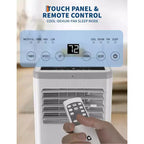 Acondicionador de aire portátil de 10.000 BTU con calefactor para habitaciones de hasta 32,5 m² (350 pies cuadrados), unidad de aire acondicionado autónoma 3 en 1 con ventilador y deshumidificador, modo de suspensión, oscilación automática