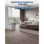Aire Acondicionado Portátil, Unidad de Aire Acondicionado Portátil de 10,000 Btu para Habitaciones de hasta 450 Pies Cuadrados, Unidad de CA de Enfriamiento Independiente 3 en 1 con Ventilador y Deshumidificador