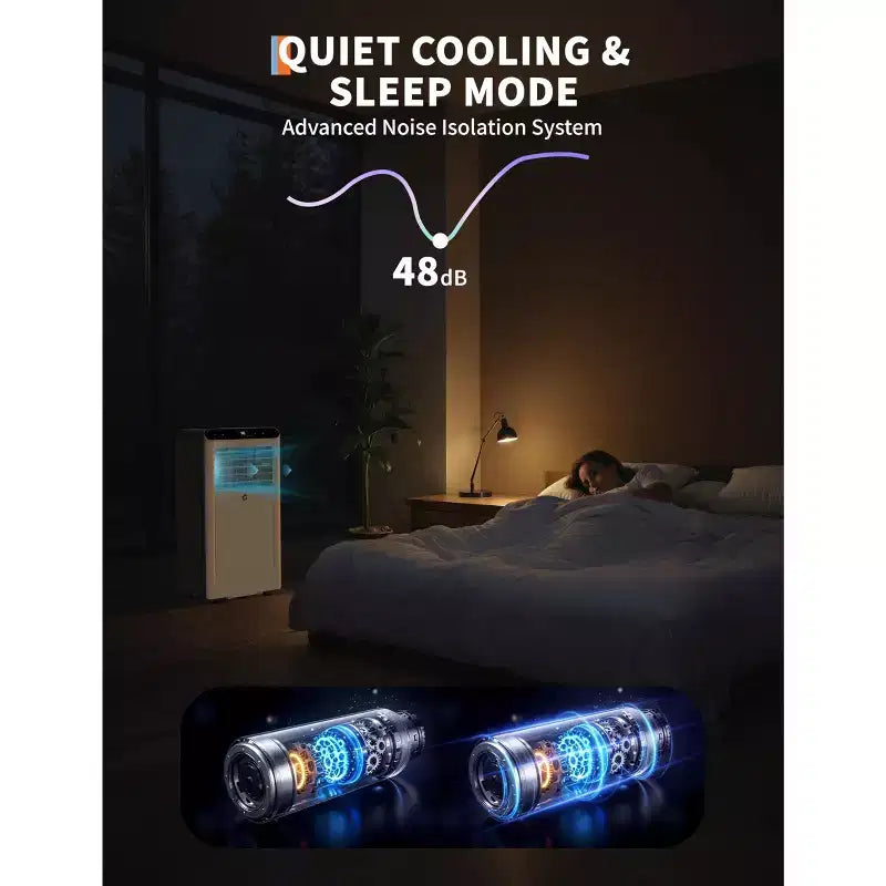 Acondicionador de aire portátil de 10,000 BTU con calefacción, unidad de aire acondicionado portátil 3 en 1 con ventilador y deshumidificador, aire acondicionado de habitación enfría hasta 450 pies cuadrados