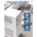 Aire Acondicionado Portátil Garvee de 8000 BTU con Control Remoto, Unidad de CA 3 en 1 Silenciosa, Modo Reposo, Ventilador de Enfriamiento de Bajo Consumo, Kit para Ventana