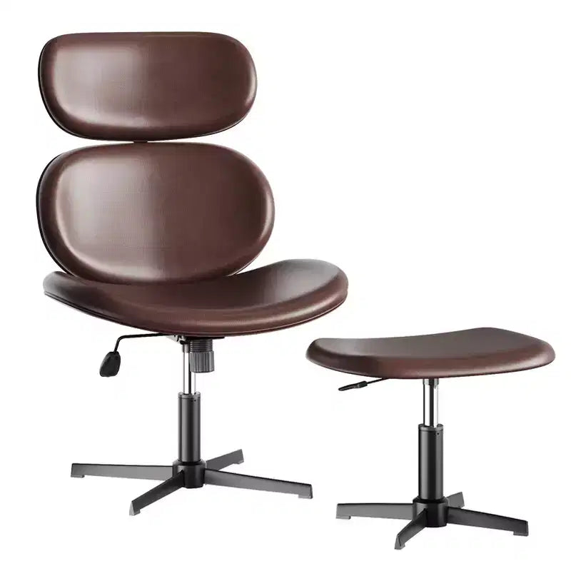 Sillón giratorio de oficina Bestier con otomana, silla reclinable de escritorio con respaldo alto y reposacabezas ajustables, silla de juegos ergonómica de PU para ordenador