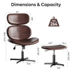 Sillón giratorio de oficina Bestier con otomana, silla reclinable de escritorio con respaldo alto y reposacabezas ajustables, silla de juegos ergonómica de PU para ordenador