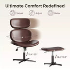 Sillón giratorio de oficina Bestier con otomana, silla reclinable de escritorio con respaldo alto y reposacabezas ajustables, silla de juegos ergonómica de PU para ordenador
