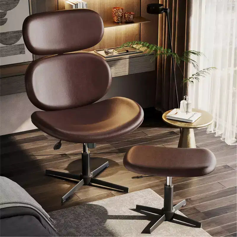 Sillón giratorio de oficina Bestier con otomana, silla reclinable de escritorio con respaldo alto y reposacabezas ajustables, silla de juegos ergonómica de PU para ordenador
