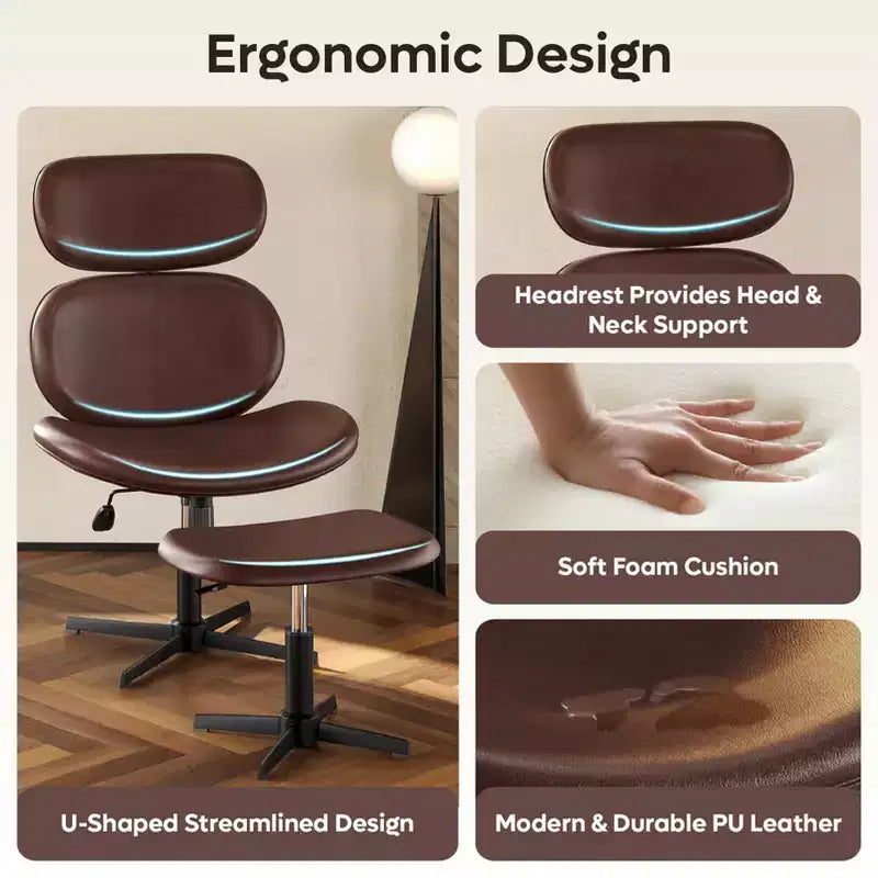 Sillón giratorio de oficina Bestier con otomana, silla reclinable de escritorio con respaldo alto y reposacabezas ajustables, silla de juegos ergonómica de PU para ordenador