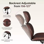 Sillón giratorio de oficina Bestier con otomana, silla reclinable de escritorio con respaldo alto y reposacabezas ajustables, silla de juegos ergonómica de PU para ordenador