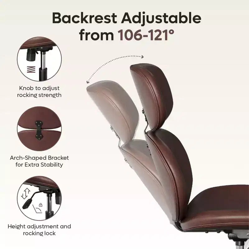 Sillón giratorio de oficina Bestier con otomana, silla reclinable de escritorio con respaldo alto y reposacabezas ajustables, silla de juegos ergonómica de PU para ordenador