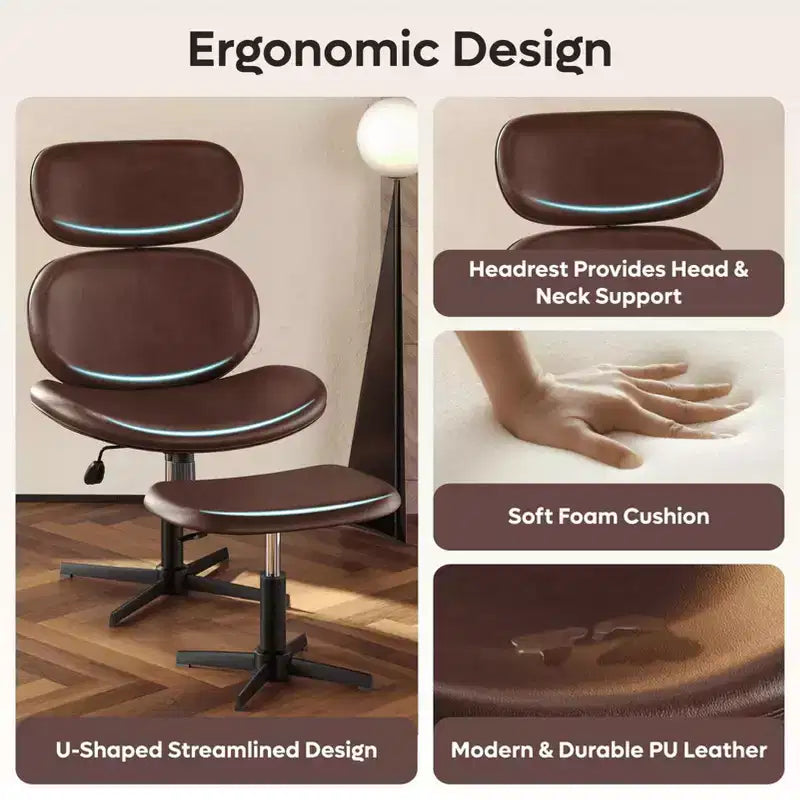 Sillón giratorio de oficina Bestier con otomana, silla reclinable de escritorio con respaldo alto y reposacabezas ajustables, silla de juegos ergonómica de PU para ordenador