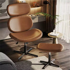 Sillón giratorio de oficina Bestier con otomana, silla reclinable de escritorio con respaldo alto y reposacabezas ajustables, silla de juegos ergonómica de PU para ordenador