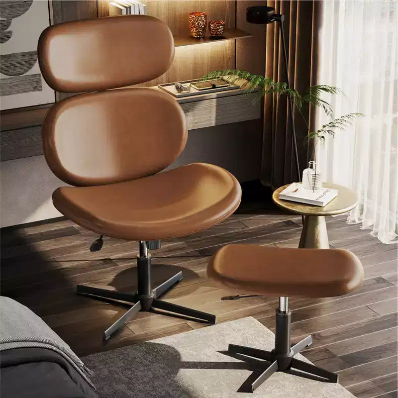 Sillón giratorio de oficina Bestier con otomana, silla reclinable de escritorio con respaldo alto y reposacabezas ajustables, silla de juegos ergonómica de PU para ordenador
