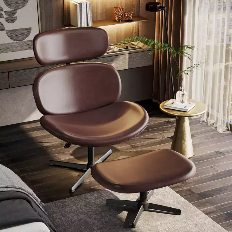Sillón giratorio de oficina Bestier con otomana, silla reclinable de escritorio con respaldo alto y reposacabezas ajustables, silla de juegos ergonómica de PU para ordenador